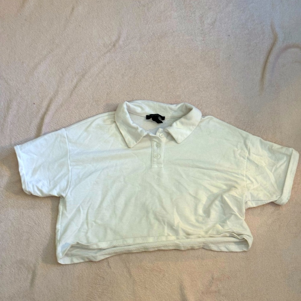 Cropped polo shirt